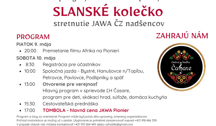 Fotka - Pozvánka na 1. ročník podujatia SLANSKÉ kolečko