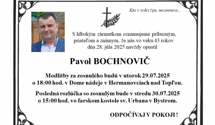 Fotka - Posledná rozlúčka s s Pavlom BOCHNOVIČOM