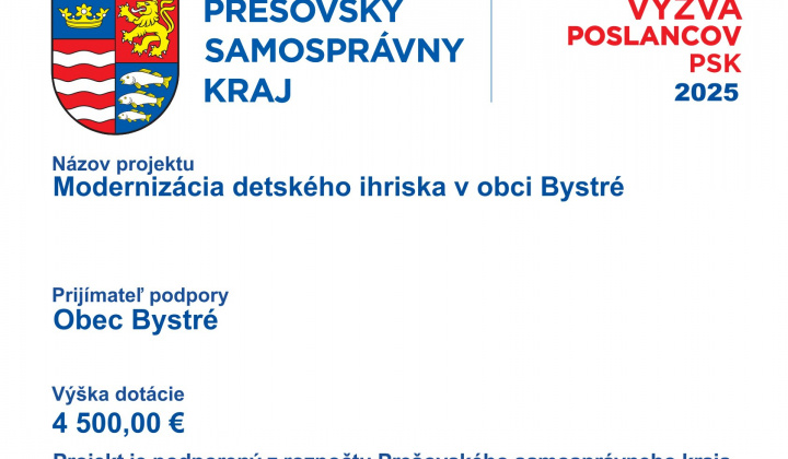 Fotka - Modernizácia detského ihriska v obci Bystré