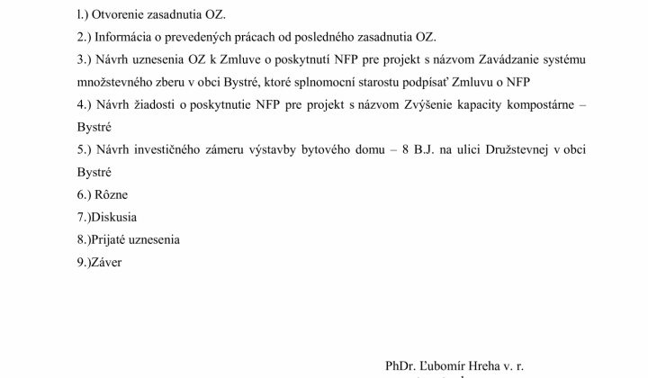 Fotka - Pozvánka na  XXI. zasadnutie obecného zastupiteľstva