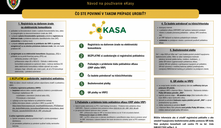 Fotka - POZOR od 1.5.2026 BEZHOTOVOSTNÉ PLATBY Informácia o zmene pravidiel pre virtuálne registračné pokladnice