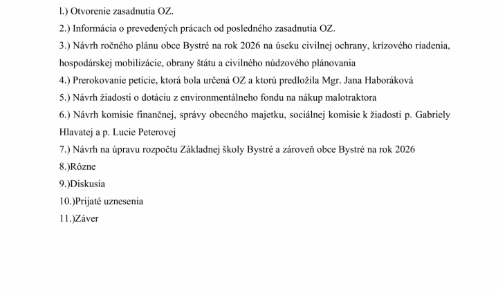 Fotka - Pozvánka na XXII. zasadnutie obecného zastupiteľstva