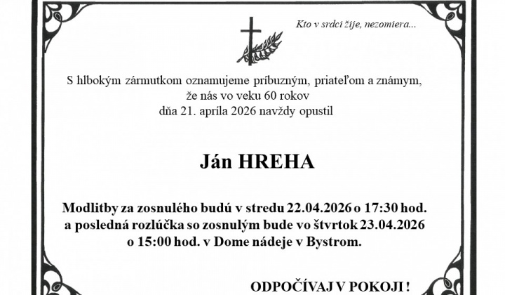 Fotka - Posledná rozlúčka s Jánom Hrehom