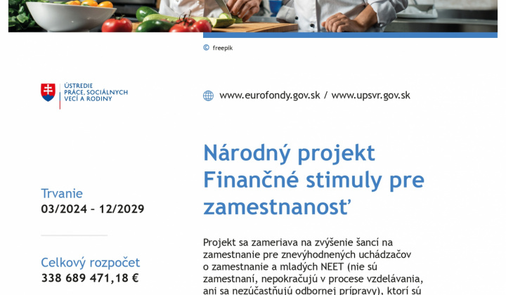 Fotka - Národný projekt Finančné stimuly pre zamestnanosť