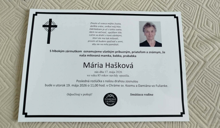 Fotka - Posledná rozlúčka s Máriou HAŠKOVOU