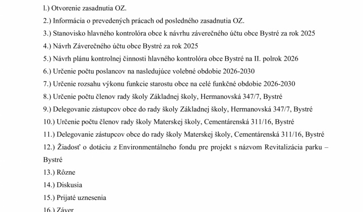 Fotka - Pozvánka na XXIII. zasadnutie obecného zastupiteľstva